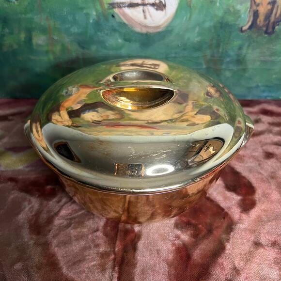 VTG 70s Royal Worcester Lustre Gold 1 Qt Round Covered Casserole Size 23 Shape 5 - Picture 3 of 10